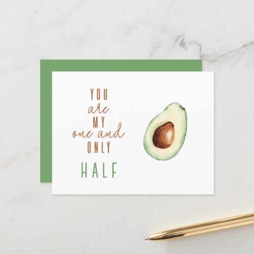 Funny My Other Half Avocado Valentines Day Note Ca Postcard