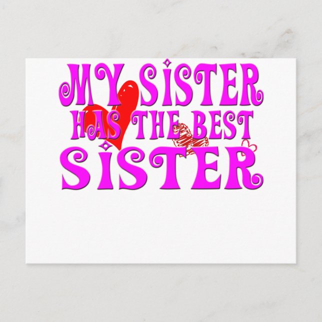 Funny My Sister Has the best sister Postcard (Front)