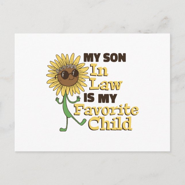 Funny My Son In Law Is My Favorite Child Family Ma Holiday Postcard (Front)