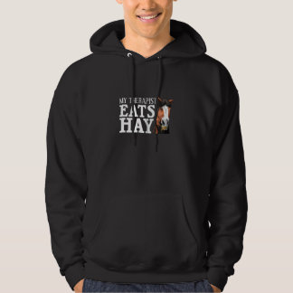 Funny My Therapist Eats Hay Gift For Horse Lover M Hoodie