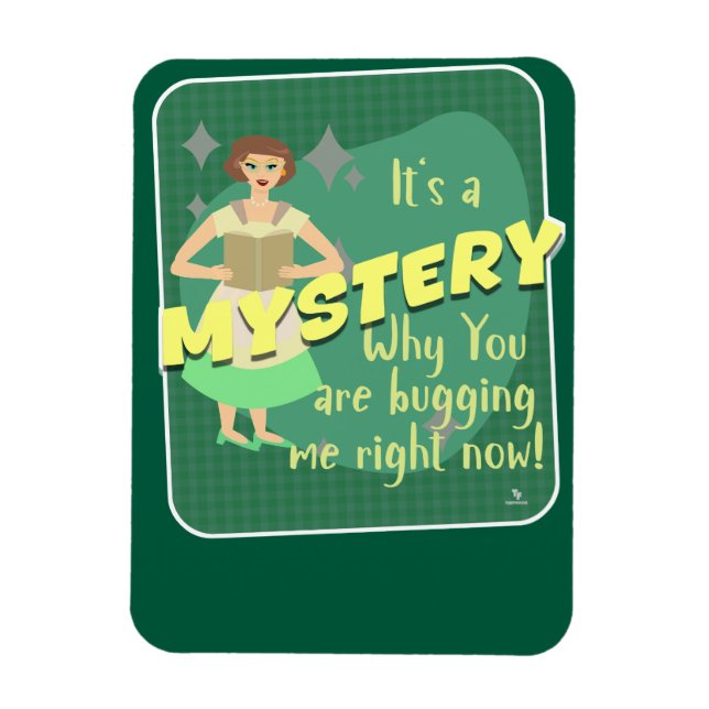 Funny Mystery Snark Retro Reading Housewife Magnet (Vertical)