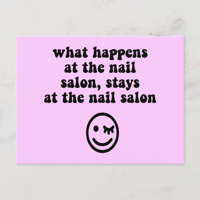 Funny nail salon postcard (Front)