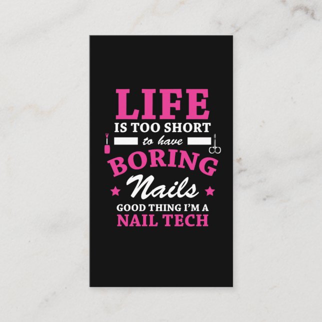 Funny Nail Tech cosmetician - Funny Occupation Business Card (Front)