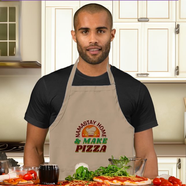 Funny Namastay Home and Make Pizza Adult Apron (Creator Uploaded)