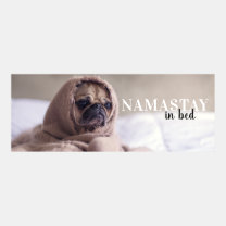 Funny Namastay in Bed Pug Facebook Cover