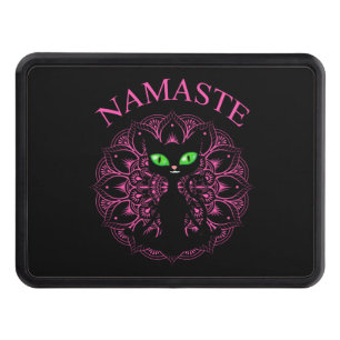 Funny Namaste Cat Yoga Pink Mandala Hitch Cover