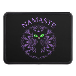 Funny Namaste Cat Yoga Purple Mandala Hitch Cover
