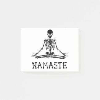 Funny Namaste Skeleton Yoga Skull Halloween Tee Post-it Notes