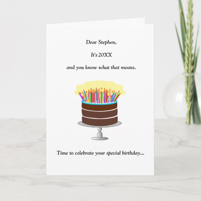 Funny Name-Age-Year 60th Birthday Greeting Card (Front)