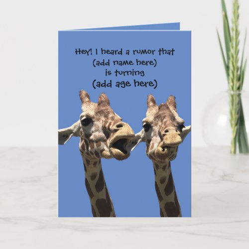 Funny Name and Age Customizable Birthday Card