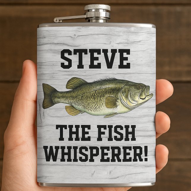 Funny Name Fishing Legend Largemouth Bass Sports Flask (Fishing Flask Largemouth Bass Gifts for Bass Fisherman)