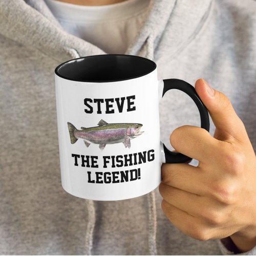 Funny Name Fishing Legend Rainbow Trout Sports Mug