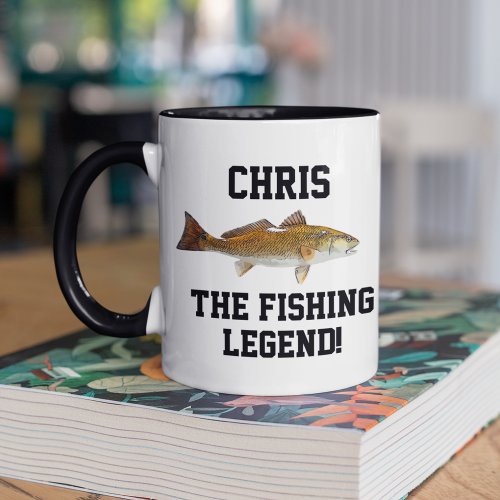 Funny Name Fishing Legend Redfish Sports Mug