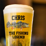 Funny Name Peacock Bass Legend Sports Glass<br><div class="desc">"Add a Name" The Fishing Legend. A great gift for the peacock bass angler in your life who is skilled at catching the giant lunkers. This drinking glass makes a great birthday,  Christmas,  Anniversary gift around bass fishing season or all year long!</div>