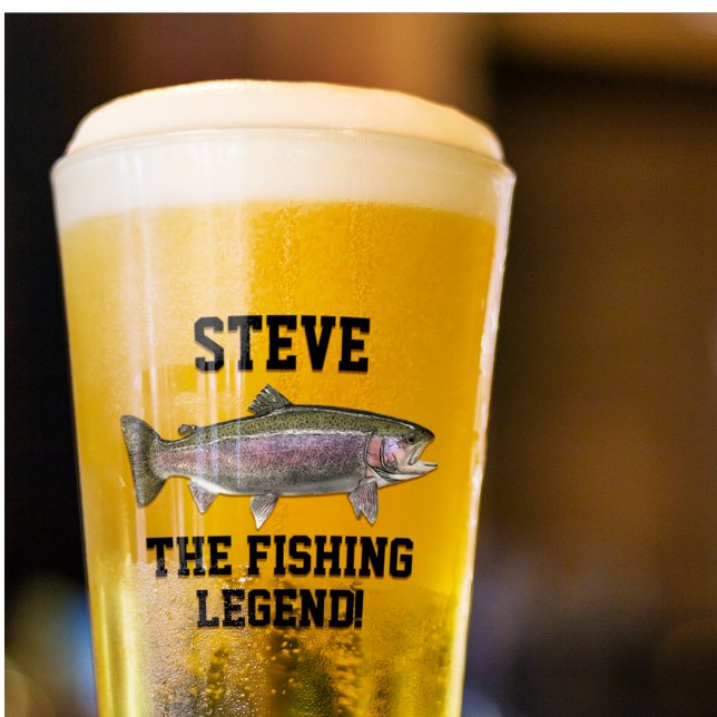 Funny Name Rainbow Trout Fly Fishing Fisherman  Glass (Creator Uploaded)