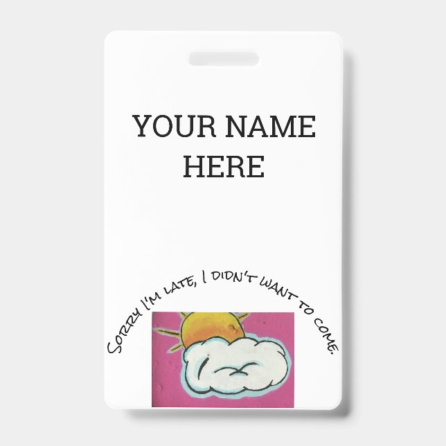 Funny name tag badge (Front)