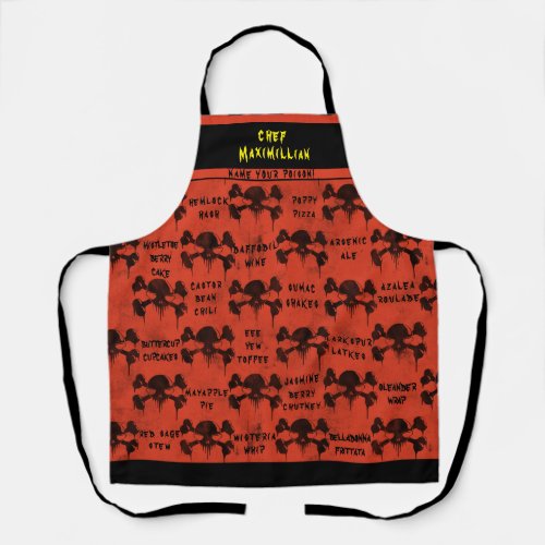 Funny Name Your Poison Personalized Apron