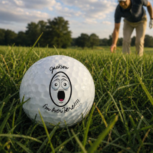 Funny Named Lost "I'm over here" shouting graphic Golf Balls
