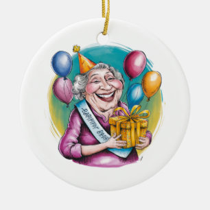 Funny Nana Birthday Gag Gift Ceramic Ornament