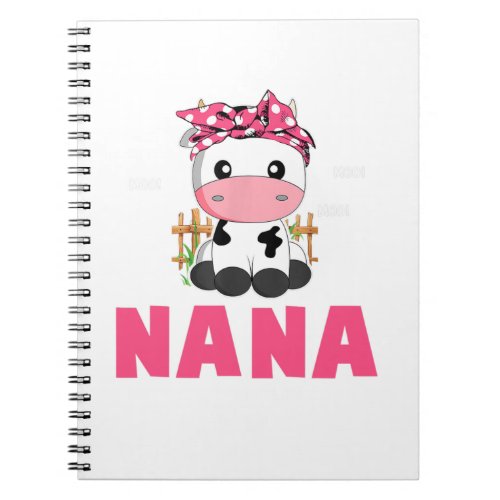 Funny Nana Cow Cute Cow Farmer Birthday Matching F Notebook