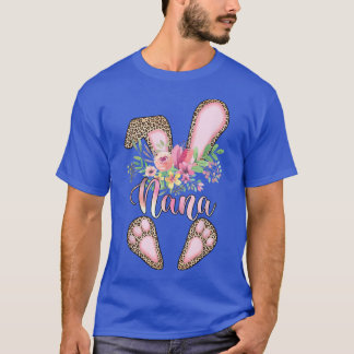 Funny Nana Leopard Rabbit Bunny Family Happy Easte T-Shirt