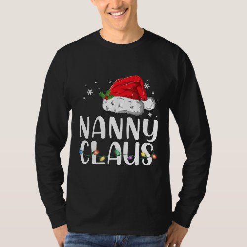 Funny Nanny Claus Christmas Pajamas Santa  T_Shirt