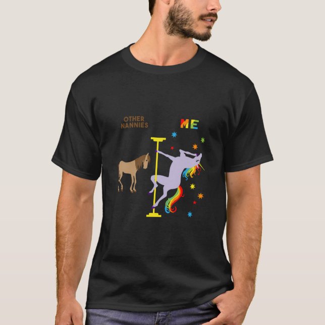 Funny Nanny Gift For Nannies Fabulous Rainbow Unic T-Shirt (Front)