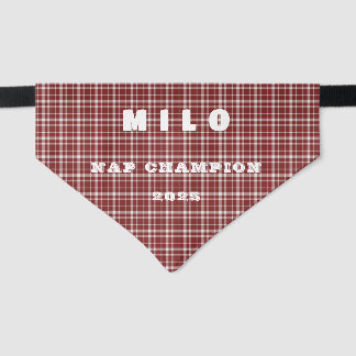 Funny nap champion pet name red personalized pet bandana collar