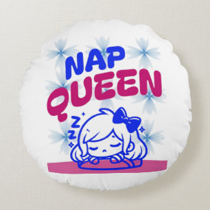 Funny Nap Decor for Bedroom & Couch Round Pillow