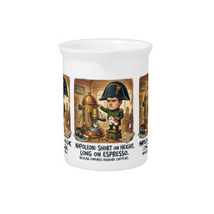 Funny Napoleon Coffee Caricature - Short on Height Beverage Pitcher