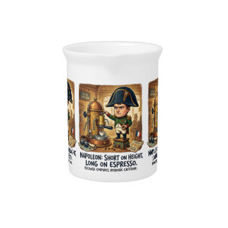 Funny Napoleon Coffee Caricature - Short on Height Beverage Pitcher
