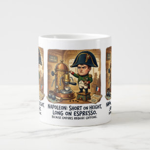 Funny Napoleon Coffee Caricature - Short on Height Giant Coffee Mug