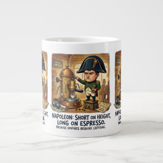 Funny Napoleon Coffee Caricature - Short on Height Giant Coffee Mug