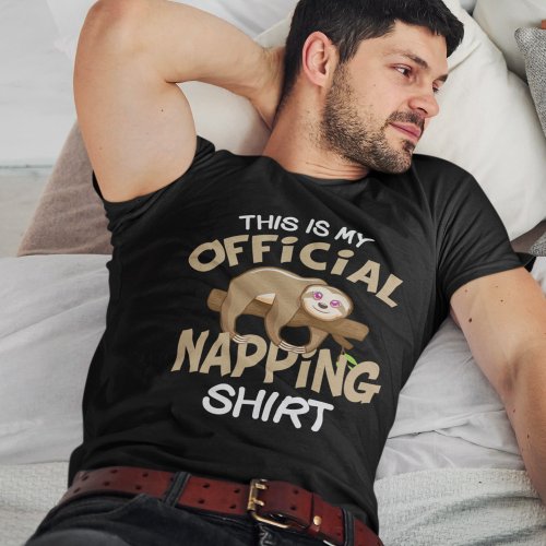 Funny Napping Sloth Official Sleeping Pajama T_Shirt