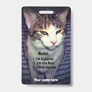 Funny narcissist boss cat badge