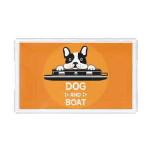 Funny Narrowboats Dogs British Canals Acrylic Tray