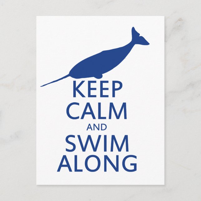 Funny Narwhal Humor Postcard (Front)