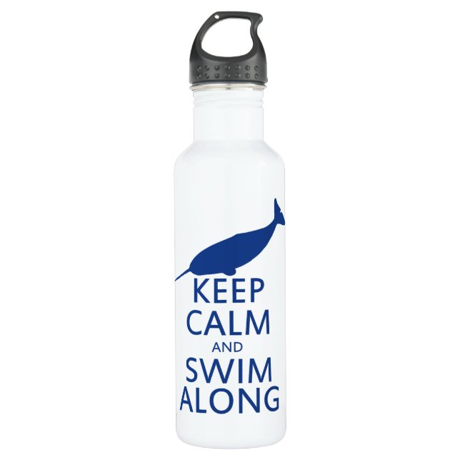 Funny Narwhal Humor Water Bottle (Front)