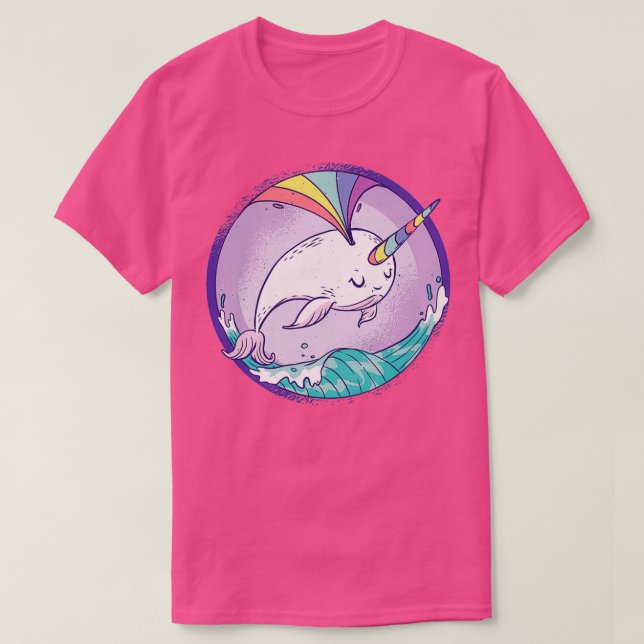 Funny NARWHAL Lover Gifts Cute RAINBOW NARWHALE T-Shirt (Design Front)