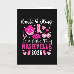 Funny Nashville Besties Trip 2026 Besties Vacation Card