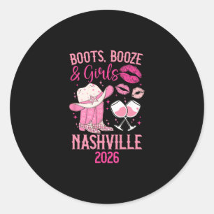 Funny Nashville Girls Trip 2026 Girls Vacation Nas Classic Round Sticker