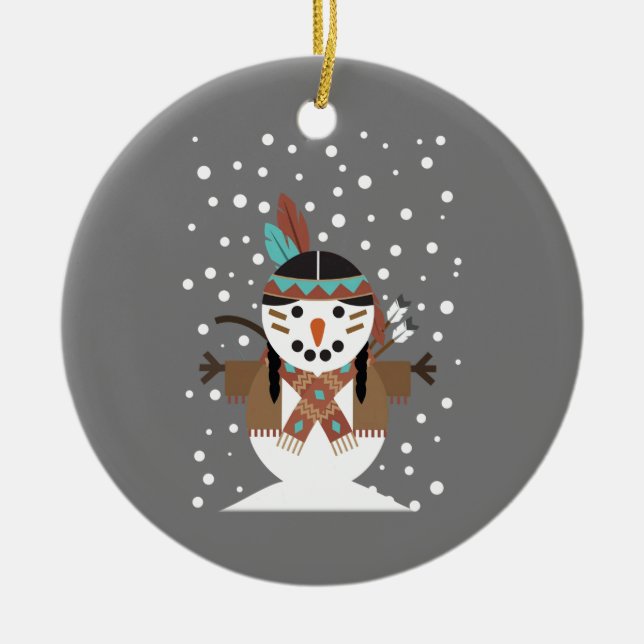 Funny Native American christmas tree decorations (Front)