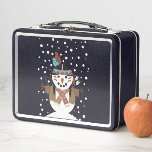 Funny Native American christmas tree decorations Metal Lunch Box