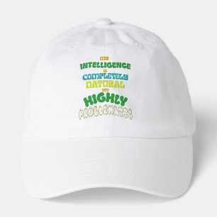 Funny Natural Intelligence Vintage Typography Hat
