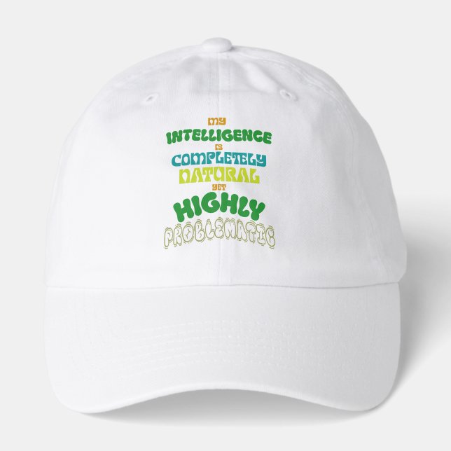 Funny Natural Intelligence Vintage Typography  Hat (Front)
