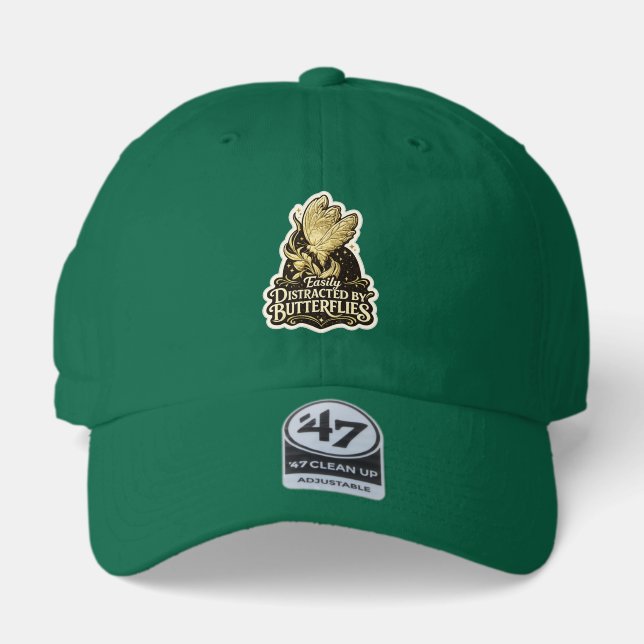 Funny Nature Dad Hat | Gold Butterfly Baseball Cap (Front)