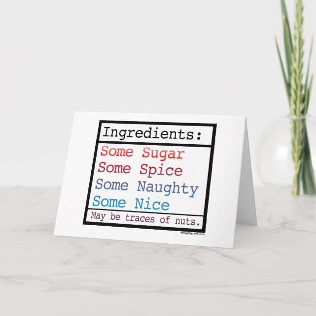 Funny Naughty and Nice Greeting Card (Front)