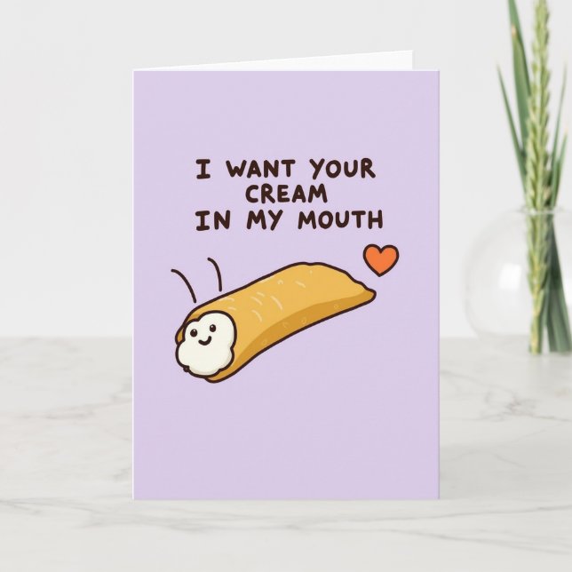 Funny Naughty Cannoli Cream Card (Front)