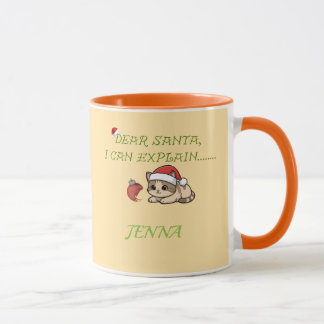 Funny Naughty Cat Christmas Mug