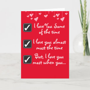 Funny Naughty Check Box Red Black Modern Valentine Holiday Card